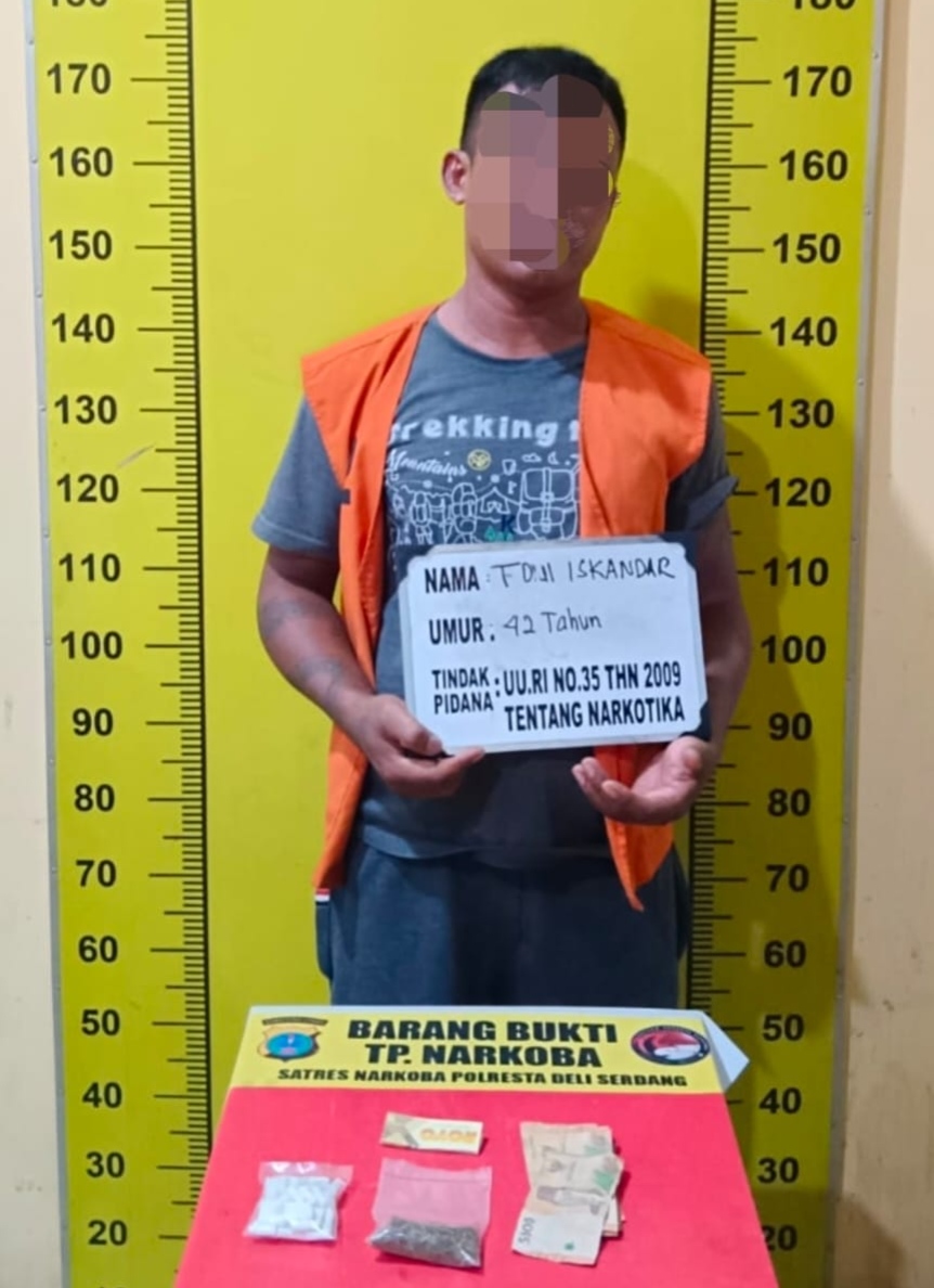 Bawa Ganja 7,43 Gram, Pria di Deli Serdang Ditangkap Polisi