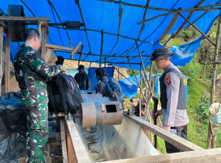 Tim Gabungan Tertibkan PETI di Pegagan Hilir, 47 Camp Hingga Mesin Dimusnahkan