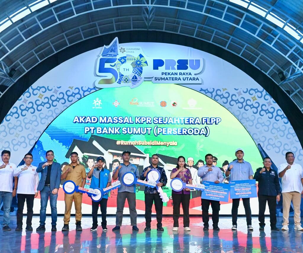 Akad Massal KPR FLPP Bank Sumut di PRSU, 67 Debitur Terima Pembiayaan Rp10,7 Miliar