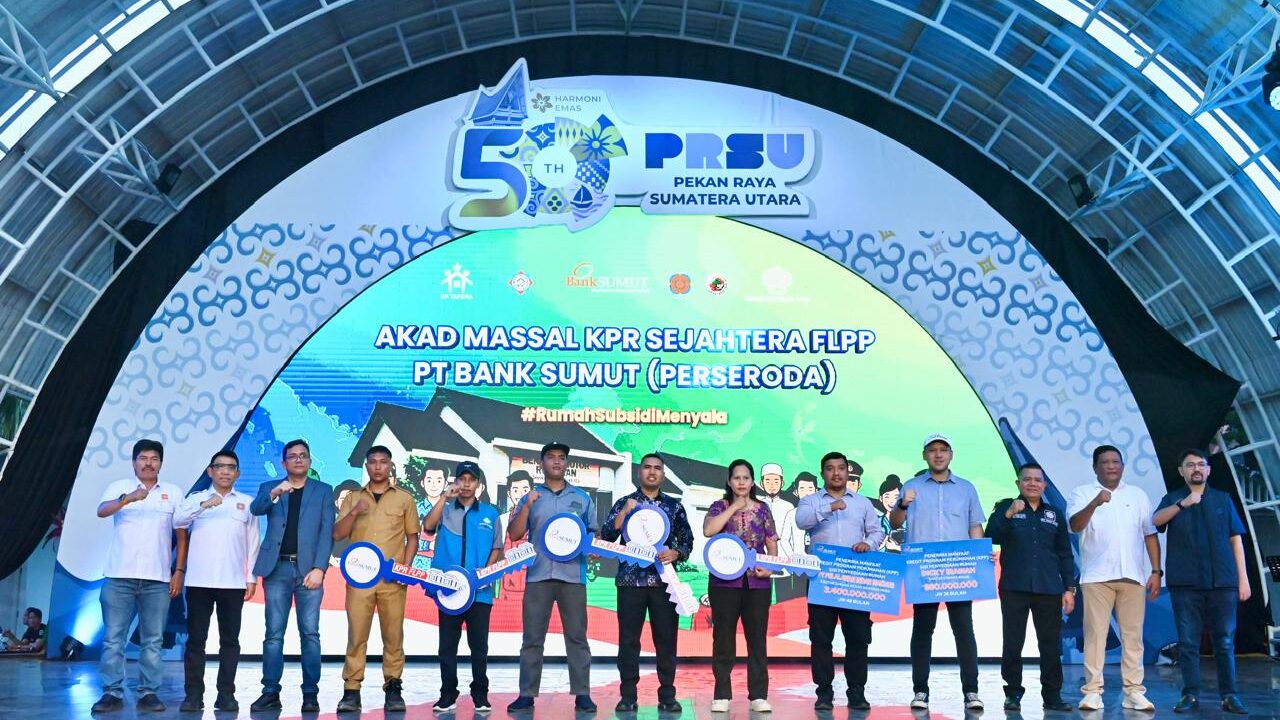 Akad Massal KPR FLPP Bank Sumut di PRSU, 67 Debitur Terima Pembiayaan Rp10,7 Miliar