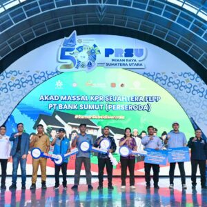 Akad Massal KPR FLPP Bank Sumut di PRSU, 67 Debitur Terima Pembiayaan Rp10,7 Miliar
