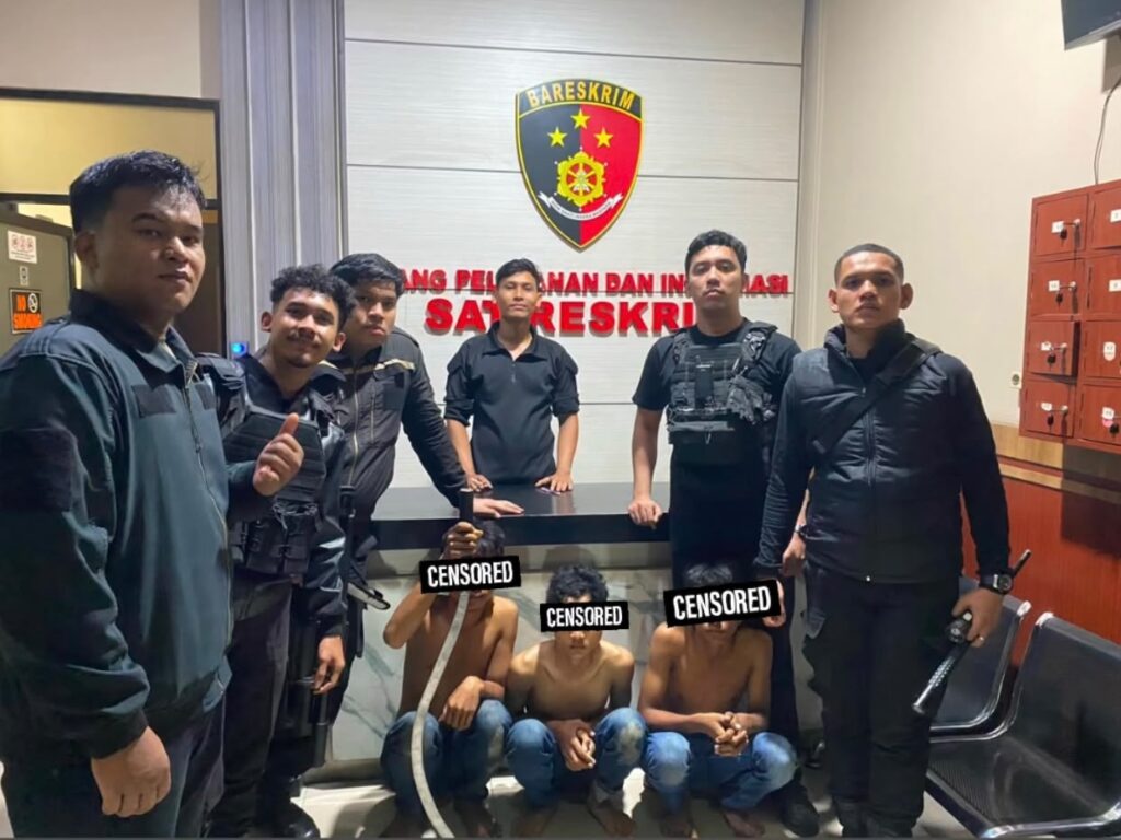Polisi Ringkus Tiga Anggota Geng Motor dan Sajam di Marelan