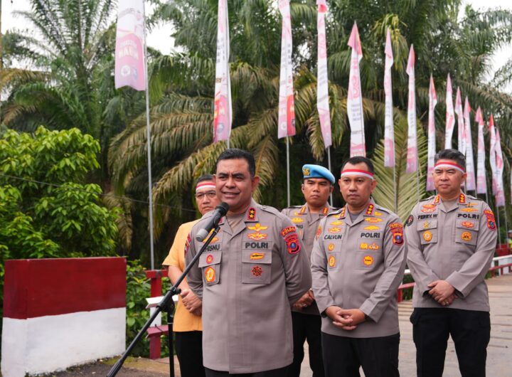 Kapolda Sumut Resmikan Jembatan Merah Putih di Kutalimbaru