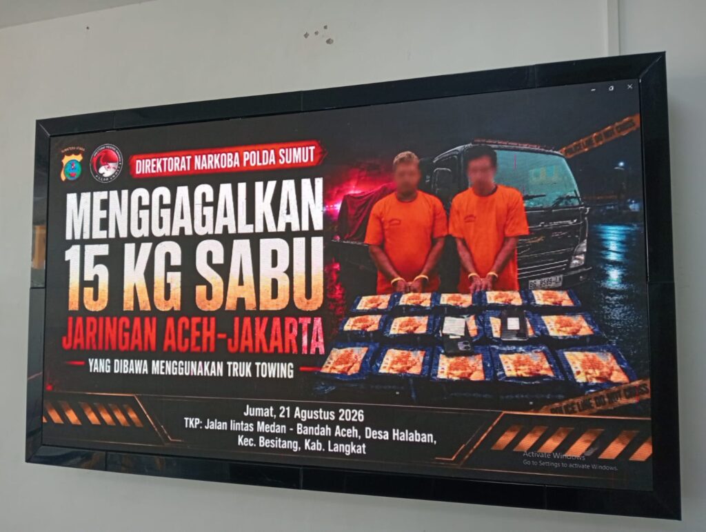 Mobil Towing Jadi Modus Pengiriman 15 Kg Sabu Jaringan Medan-Aceh
