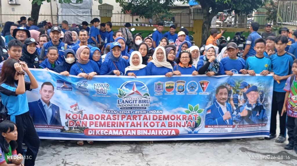 Demokrat Binjai Gelar Gerakan Langit Biru Indonesia Asri, Ajak Warga Peduli Lingkungan