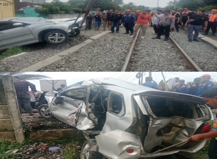Mobil Avanza Tertabrak KA Sri Lelawangsa di Perlintasan Binjai, Dua Orang Luka