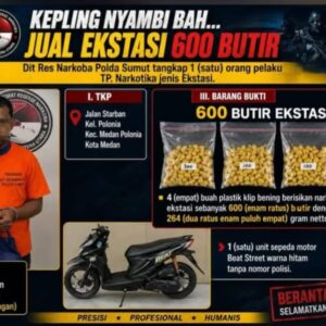 Nekat! Oknum Kepling di Medan Polonia Edarkan Narkoba, Disita 600 Butir Ekstasi