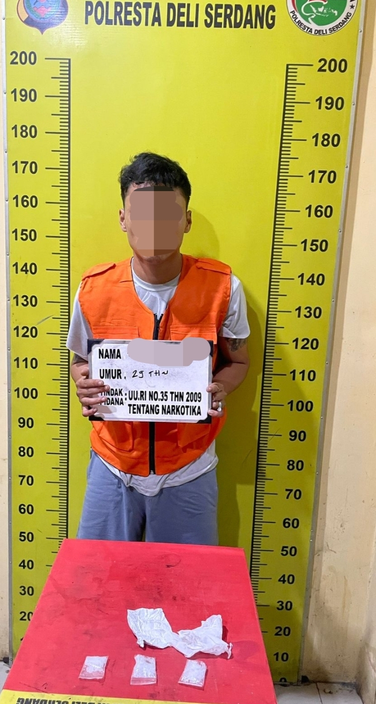 Polresta Deli Serdang Ringkus Pemilik 12,9 Gram Sabu di Pantai Labu