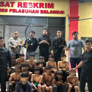 Polisi Tangkap 13 Pemuda Geng Motor dan Tawuran di Belawan, Sita 4 Sajam dan Ketapel
