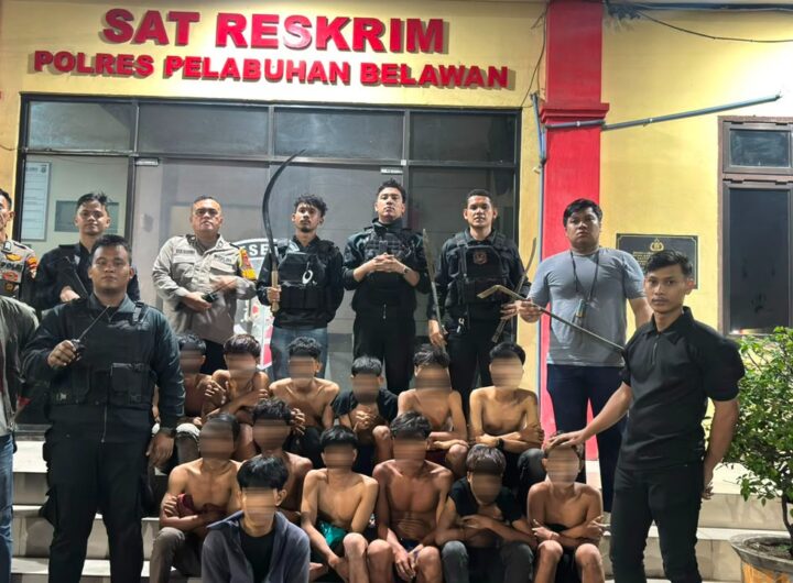 Polisi Tangkap 13 Pemuda Geng Motor dan Tawuran di Belawan, Sita 4 Sajam dan Ketapel