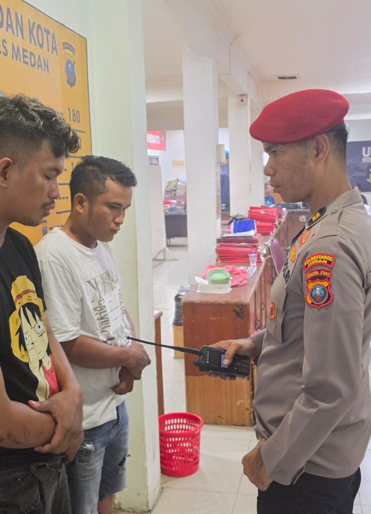 Polsek Medan Kota Tangkap 2 Residivis Curanmor saat Beraksi di Jalan Air Bersih