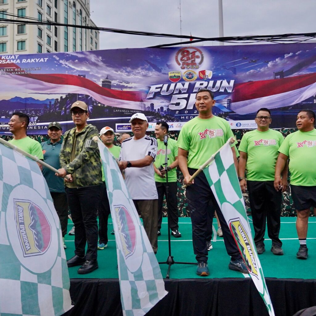 Rico Waas Bersama Pangdam I/BB dan Wagubsu Lepas 20.000 Peserta Fun Run 5K