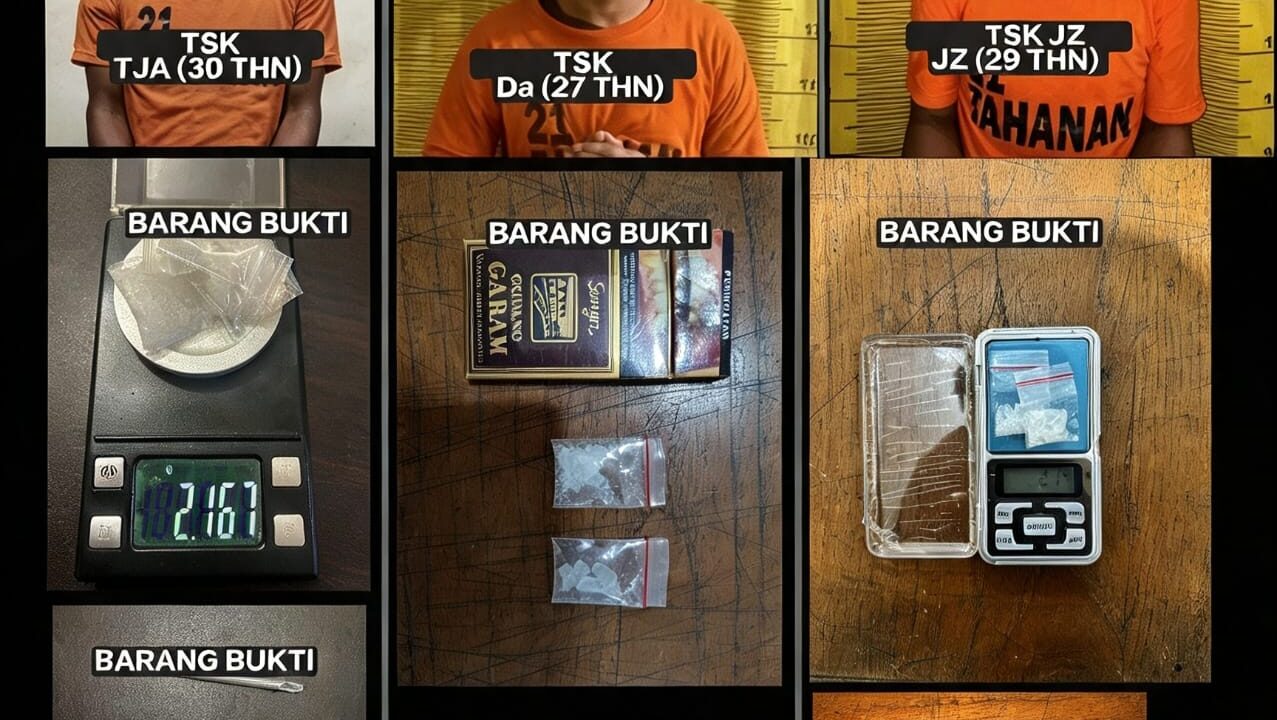 Tiga Terduga Pengedar Narkoba Ditangkap di Binjai, Polisi Sita Sabu 6,82 Gram