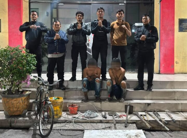 2 Terduga Pelaku Pencurian Kabel Fiber Optik di Jalan Pancing Ditangkap