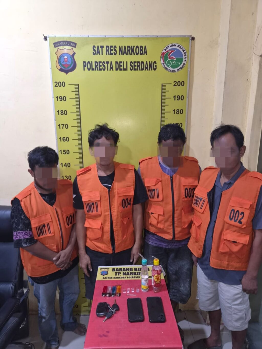 Polresta Deli Serdang Gerebek Sarang Narkoba di Kualanamu, 4 Pria Diamankan