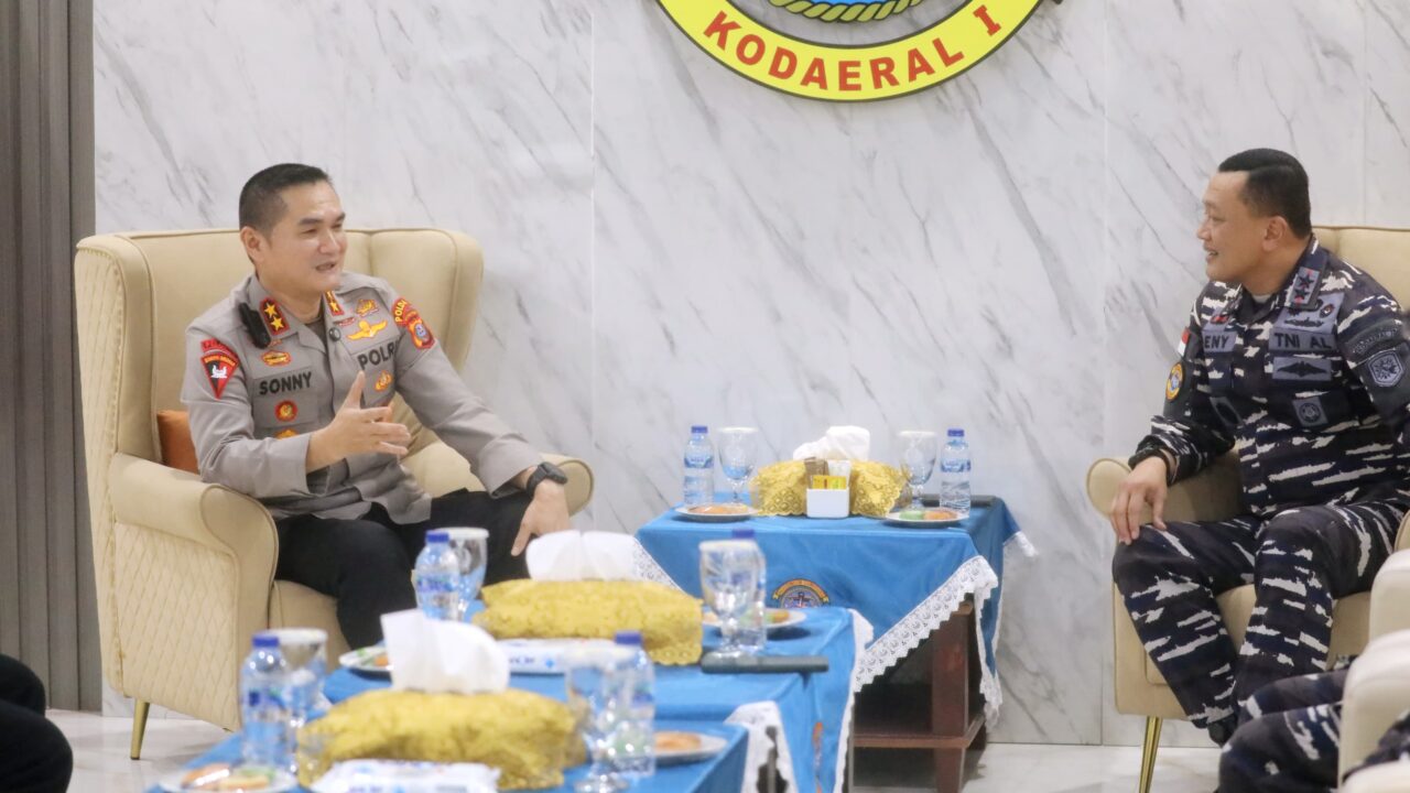 Kapolda Sumut Sambangi Kodaeral I Belawan, Kolaborasi Jaga Kondusifitas Wilayah