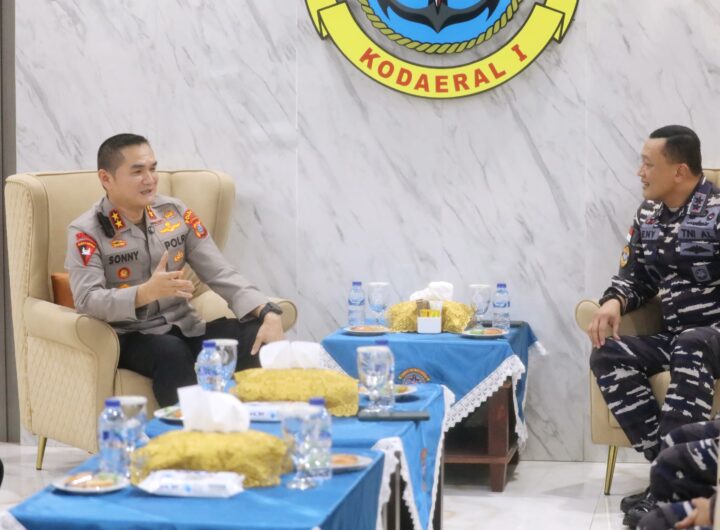 Kapolda Sumut Sambangi Kodaeral I Belawan, Kolaborasi Jaga Kondusifitas Wilayah