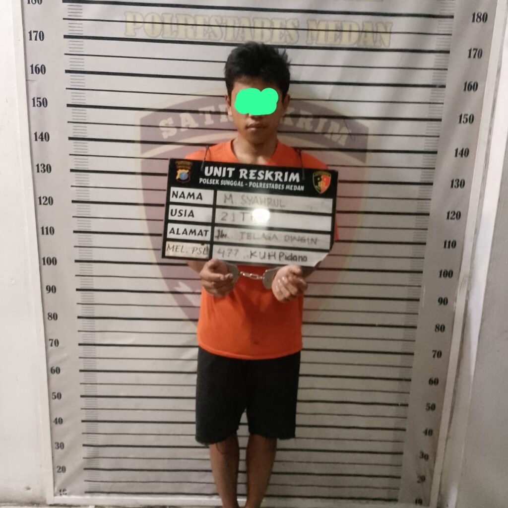 Polsek Medan Sunggal Tangkap Pembobol Rumah Tetangga saat Tertidur