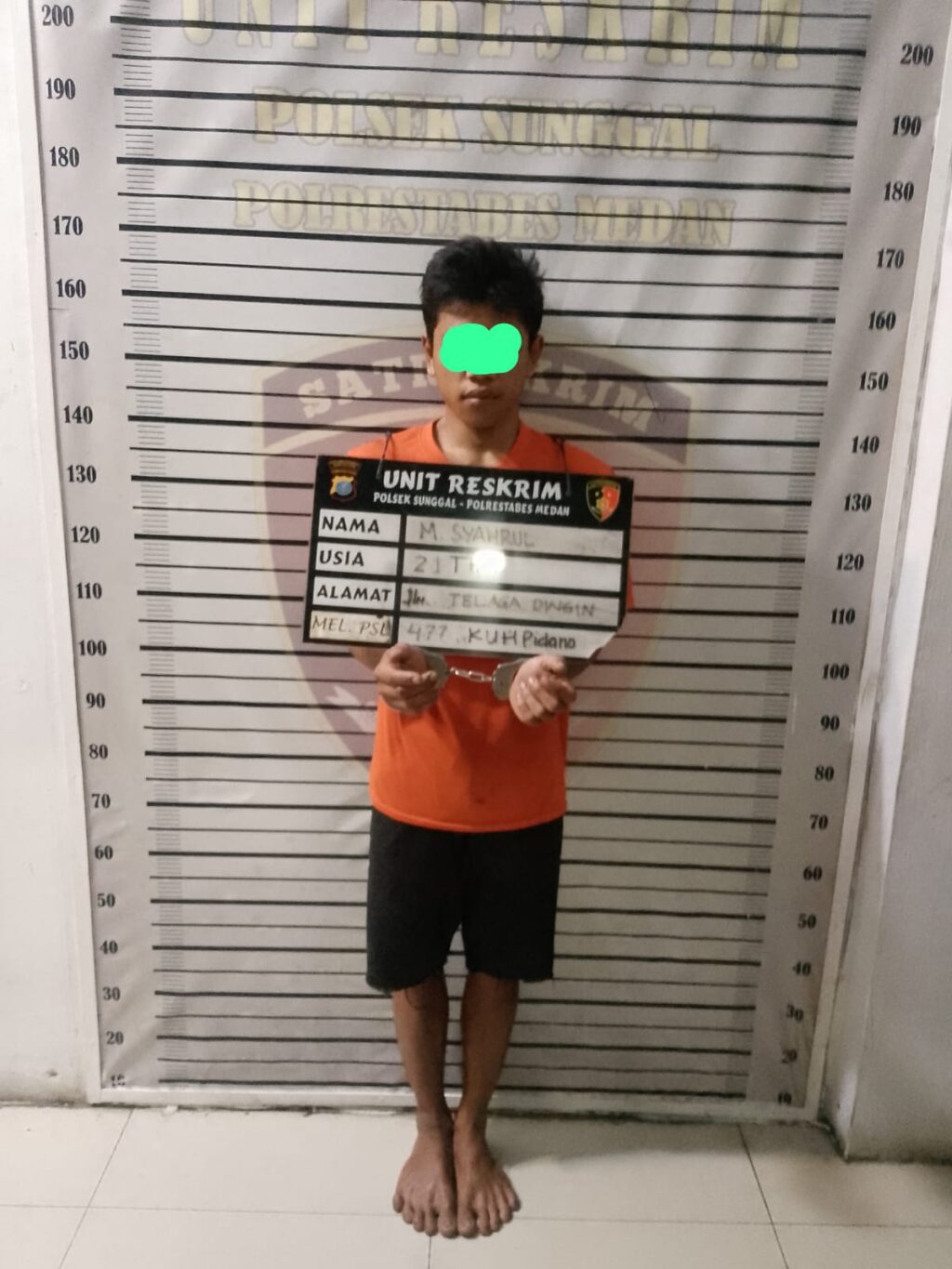 Polsek Medan Sunggal Tangkap Pembobol Rumah Tetangga saat Tertidur