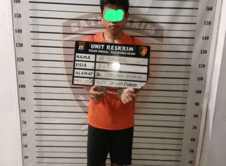 Polsek Medan Sunggal Tangkap Pembobol Rumah Tetangga saat Tertidur
