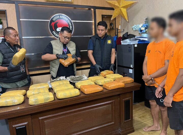 Polrestabes Medan Gerebek Gudang Penyimpanan 18 Kg Ganja, 2 Orang Ditangkap