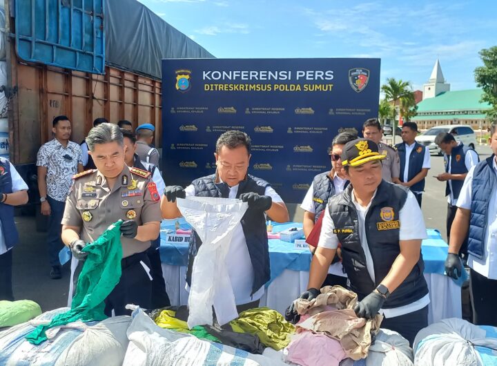 Polda Sumut Gagalkan Perdagangan 144 Ballpres Pakaian Bekas dari Bandung