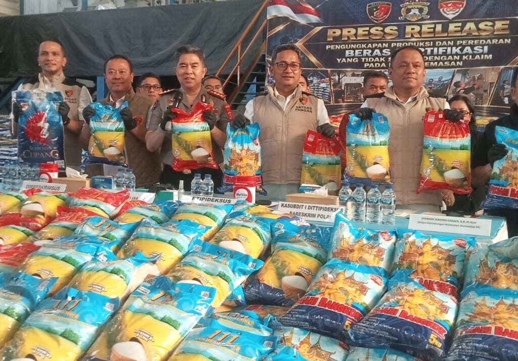 Satgas Pangan Polri dan Polda Sumut Temukan Beras Fortifikasi di Pabrik Tembung