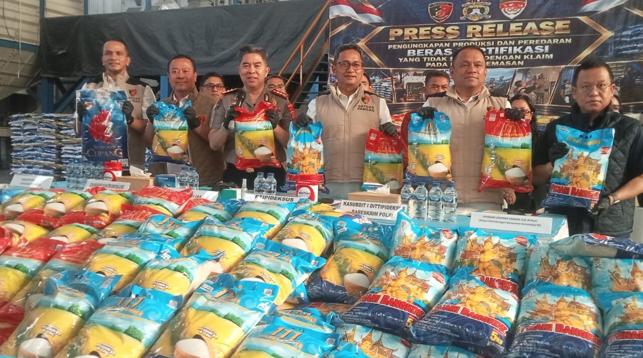 Satgas Pangan Polri dan Polda Sumut Temukan Beras Fortifikasi di Pabrik Tembung