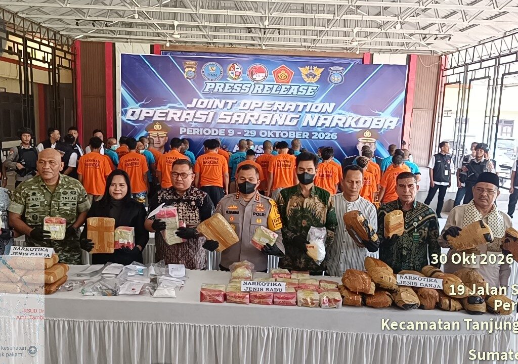 Polresta Deli Serdang Amankan 57 Tersangka Narkoba, Sita 23 Kg Sabu dan 24 Kg Ganja