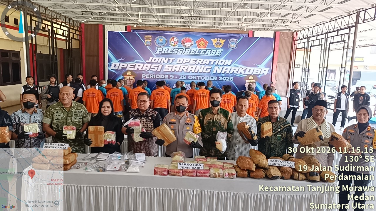 Polresta Deli Serdang Amankan 57 Tersangka Narkoba, Sita 23 Kg Sabu dan 24 Kg Ganja