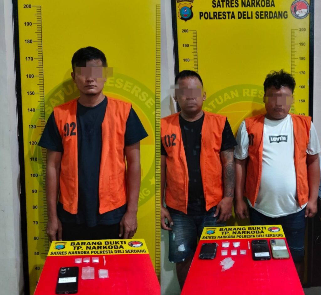 Tiga Pria Diduga Pengedar Sabu Ditangkap saat Penggerebekan di Tanjung Morawa
