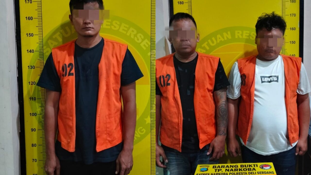 Tiga Pria Diduga Pengedar Sabu Ditangkap saat Penggerebekan di Tanjung Morawa
