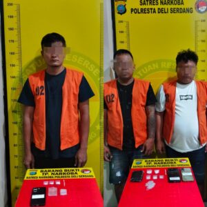 Tiga Pria Diduga Pengedar Sabu Ditangkap saat Penggerebekan di Tanjung Morawa