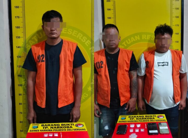 Tiga Pria Diduga Pengedar Sabu Ditangkap saat Penggerebekan di Tanjung Morawa
